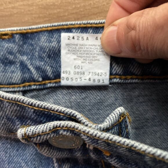 VINTAGE 505 Levis Jeans Men 40x30 Blue Regular Fit Straight Leg Denim - Picture 4 of 9